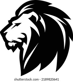 Lion head face side view profile icon logo vector