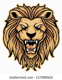 Lion head face vector design