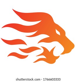 Lion Head Flame Vector Logo