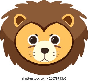 Lion head in flat style illustration