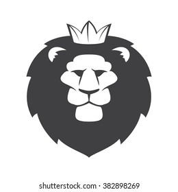 Lion head flat vector logo. Animal design template elements for your corporate identity or sport team branding.