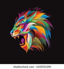 Lion Head With Full Color