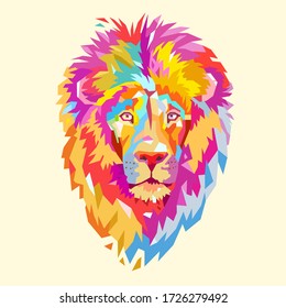 Lion head full color animal logo