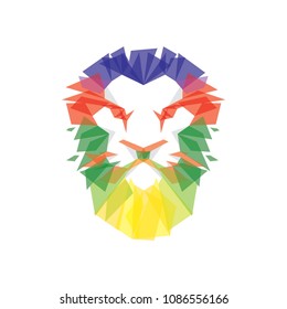 Lion Head full color logo vector