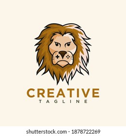 Arte de león con concepto de juego , diseño creativo plantilla vectorial.