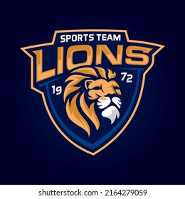 Lion head gaming logo for esport and sport mascot vector illustration

