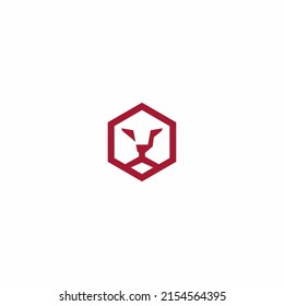 diseño de logotipo geométrico de cabeza de león
