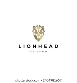 Lion head geometric logo icon design