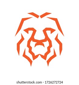 Lion head geometric minimalist logo