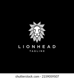 Lion head geometric polygonal logo vector icon design template