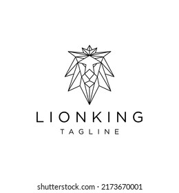 Lion head geometric polygonal logo vector icon design template