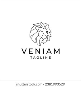 Lion head geometric polygonal logo vector icon design template