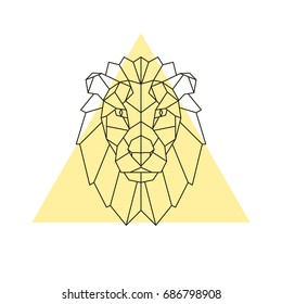Lion head. Geometric style. Vector illustration.