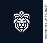  Lion head geometric vector logo design