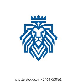  Lion head geometric vector logo design