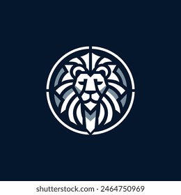  Lion head geometric vector logo design