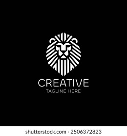 Diseño de logotipo de Vector geométrico de cabeza de león