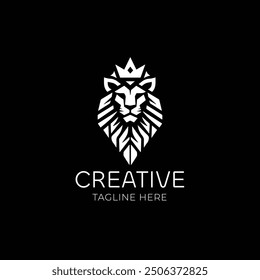 Diseño de logotipo de Vector geométrico de cabeza de león