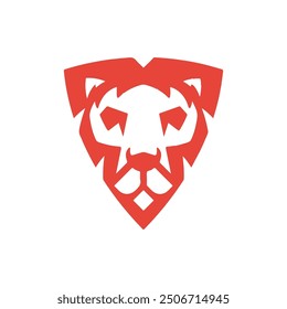 Lion head geometric vector logo design