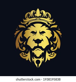 Lion Head Gold Crown Logo Ornaments illustrations for your work Logo, mascot merchandise t-shirt, stickers and Label designs, poster, greeting cards advertising business company or brands.
