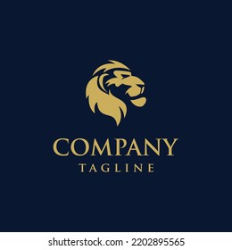 Lion Head Gold Logo Iluastration Vector Stock Vector (Royalty Free ...