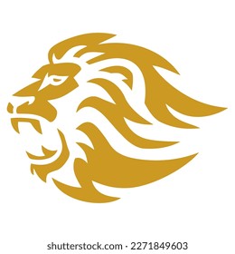 Vorlage für das Design von Layoutbildern mit Löwenkopf-Gold-Logos