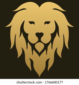 Lion Head Gold Vector Logo