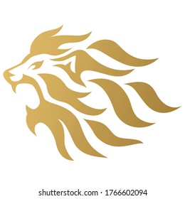 Lion Head Gold Vetor Logo