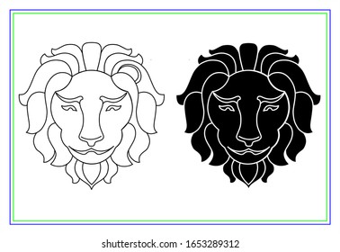 Lion Head Graphic Art Black Vectors, Lion head logo 