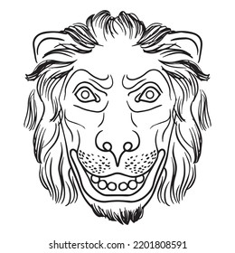 lion head graphic design vector illustration, art tattoo sketch, hand draw, print use