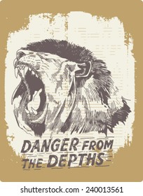 Lion Head Graphic. sketch vector