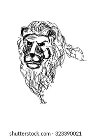 lion head hand drawn