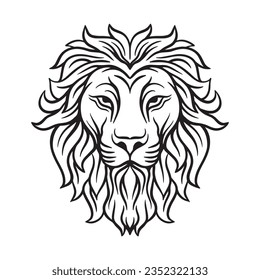 lion head hand drawn illustrations for the design of clothes, stickers, tattoo etc