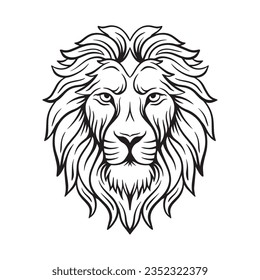 lion head hand drawn illustrations for the design of clothes, stickers, tattoo etc