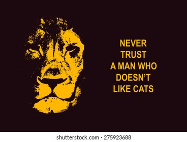 Lion head. Hand drawn. Vector illustration.