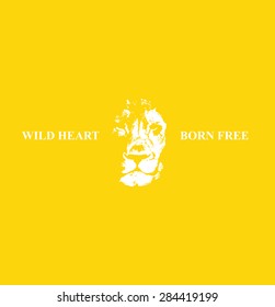 Lion head Hand drawn. Vector background. Vector illustration
