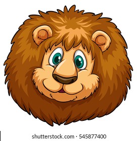 Lion head with happy face illustration