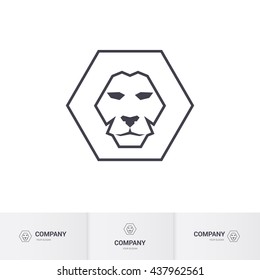 Lion Head for Heraldic or Mascot Design on White Background for Design