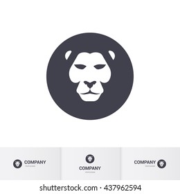 Lion Head for Heraldic or Mascot Design. Logo Template on White