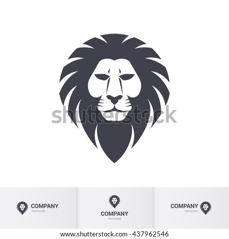 Lion Head for Heraldic or Mascot Design. Illustration on White Background