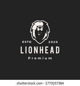lion head hipster vintage logo vector icon illustration