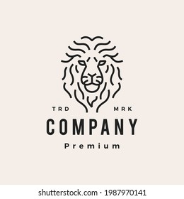 lion head hipster vintage logo vector icon illustration