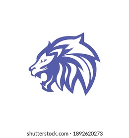 Lion Head Icon Blue Logo Vector Stock Vector (Royalty Free) 1892620273 ...