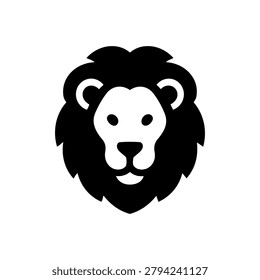 Lion Head Icon Containing African Predator Symbol, Wildlife Theme, and Safari Atmosphere
