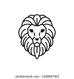 Lion head icon - editable stroke