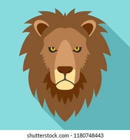 Lion head icon. Flat illustration of lion head vector icon for web design