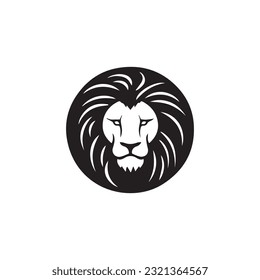 lion head icon logo isolated on white background