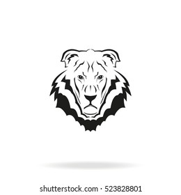 Lion head icon. Logo template illustration. Animal image.