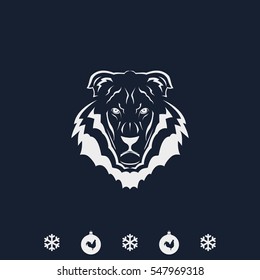 Lion head icon. Logo template illustration. Animal image.