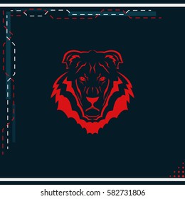 Lion head icon. Logo template illustration. Animal image.